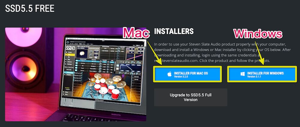 インスターラーをダウンロード（Macは左のボタン）
