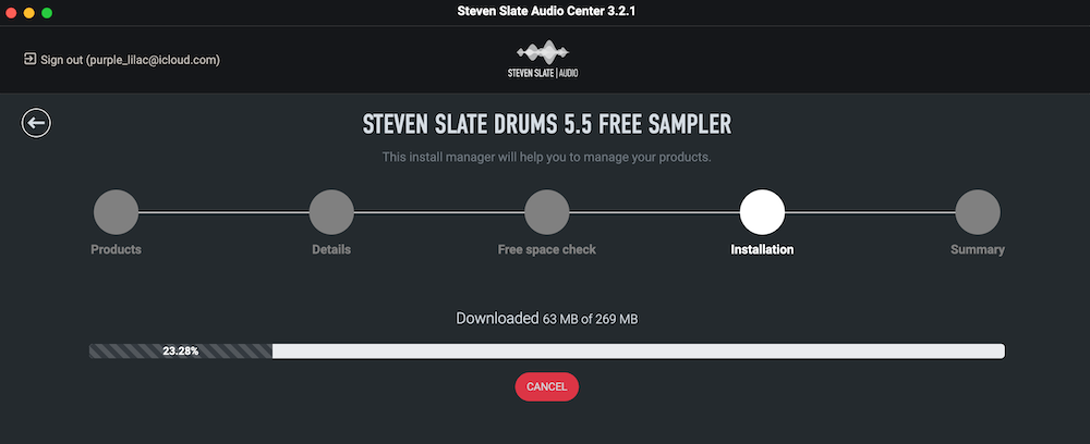 インストール待ちの画面