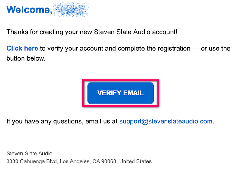 「VERIFY EMAIL」をクリック