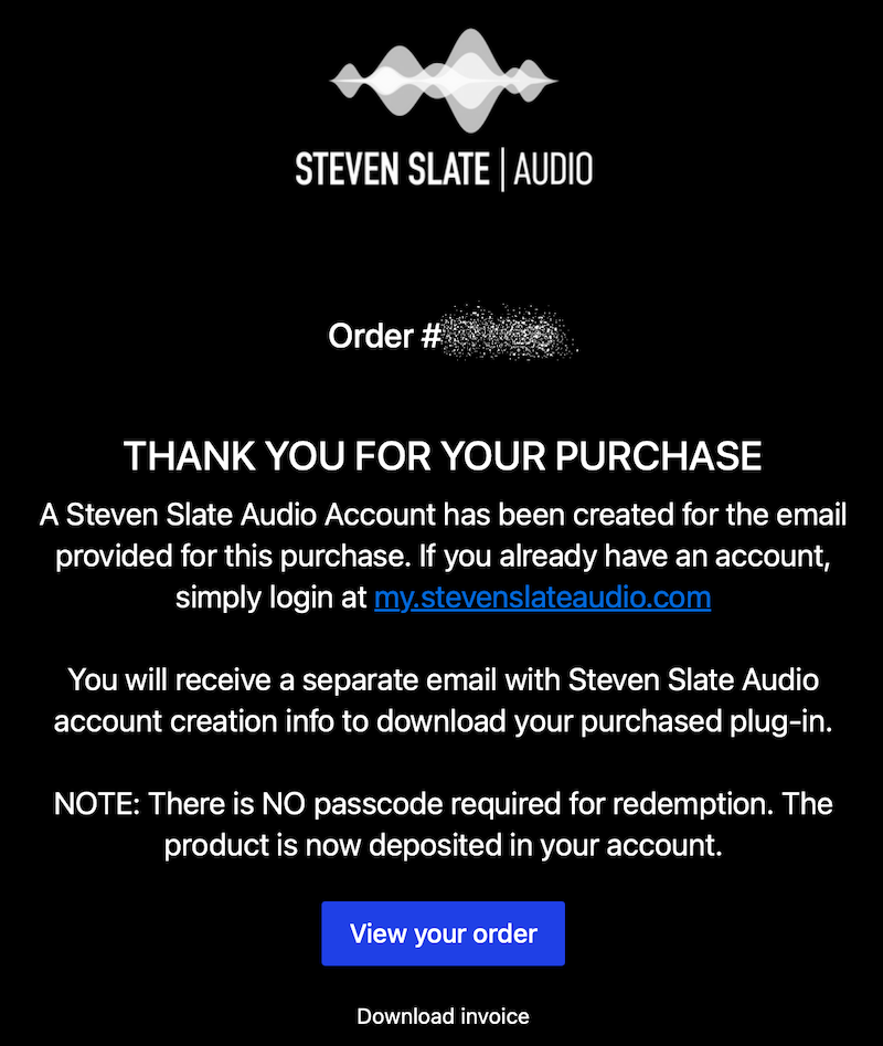 公式サイトから購入後に届くメール(1通目)