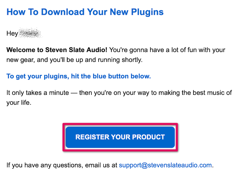 RESISTER YOUR PRODUCTをクリック