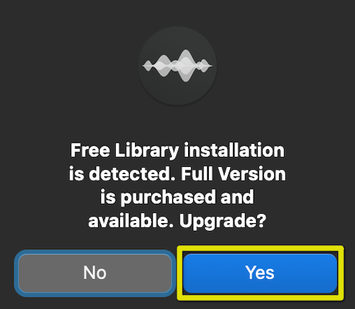 「Yes」をクリック