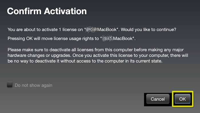 「OK」をクリック