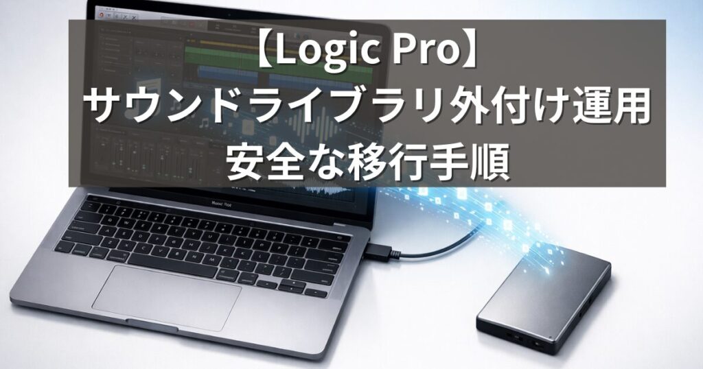 Logic proのサウンドライブラリを外付けに｜容量不足を一気に解決_アイキャッチ