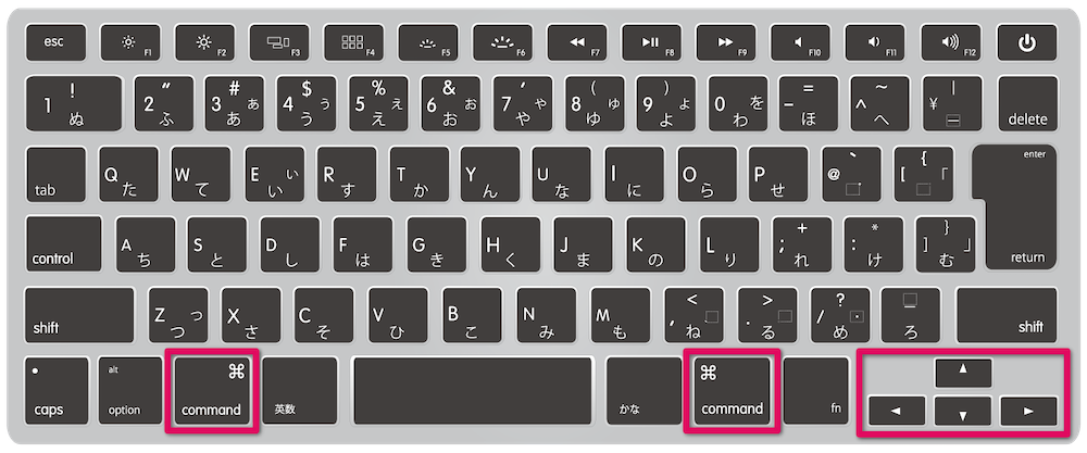 Command + 矢印キー