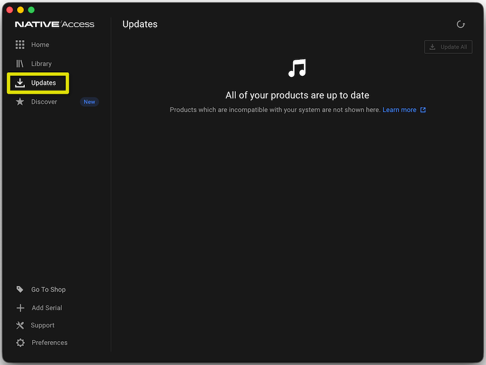 Native Instrumentsの製品を「NATIVE ACCESS」でアップデートを確認