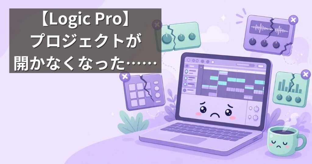 Logic Proでプロジェクトが開かないときの対処法(プラグインが原因の場合)_アイキャッチ